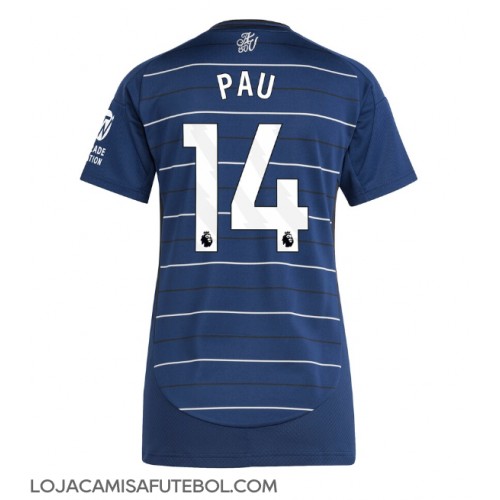 Camisa de Futebol Aston Villa Pau Torres #14 Equipamento Alternativo Mulheres 2024-25 Manga Curta